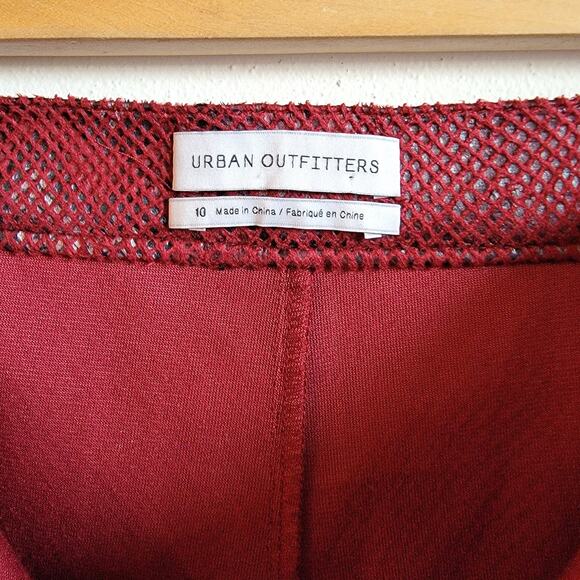 Urban Outfitters Reptile Red Pants Fishnet Overlay Size 10 Y2K - Picture 5 of 7